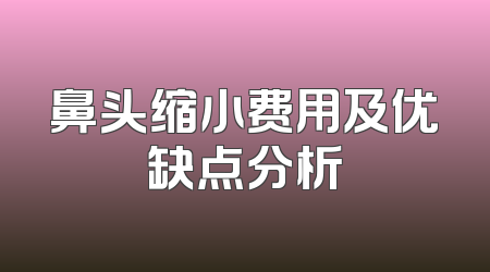 鼻头缩小费用及优缺点分析