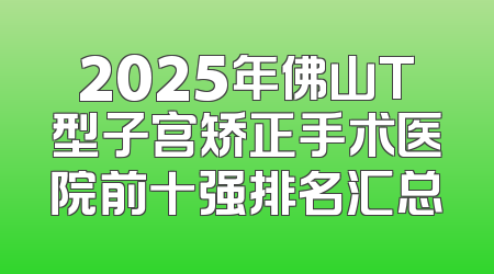 2025年佛山T型子宫矫正手术医院前十强排名汇总