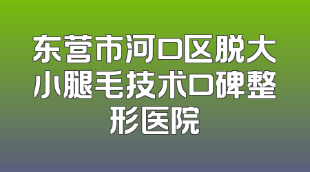 东营市河口区脱大小腿毛技术口碑整形医院