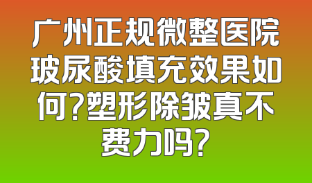 广州正规微整医院玻尿酸填充效果如何？塑形除皱真不费力吗？