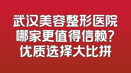 武汉美容整形医院哪家更值得信赖？优质选择大比拼