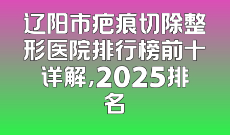 辽阳市疤痕切除整形医院排行榜前十详解，2025排名