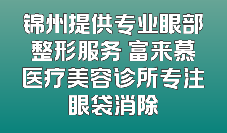 锦州提供专业眼部整形服务 富来慕医疗美容诊所专注眼袋消除