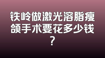 铁岭做激光溶脂瘦颌手术要花多少钱？