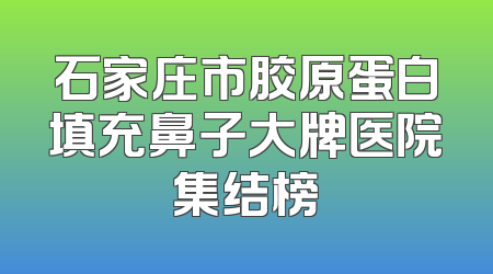石家庄市胶原蛋白填充鼻子大牌医院集结榜