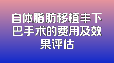 自体脂肪移植丰下巴手术的费用及效果评估