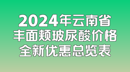 2024年云南省丰面颊玻尿酸价格全新优惠总览表