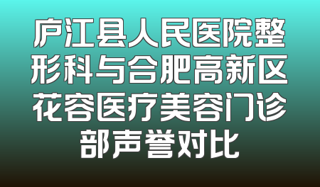 庐江县人民医院整形科与合肥高新区花容医疗美容门诊部声誉对比
