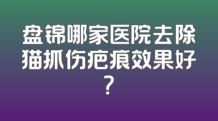 盘锦哪家医院去除猫抓伤疤痕效果好？