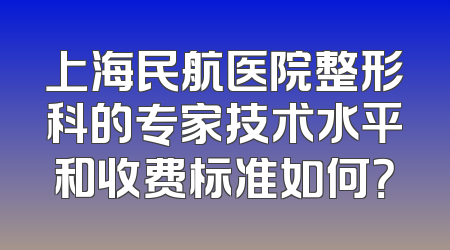 上海民航医院整形科的专家技术水平和收费标准如何？