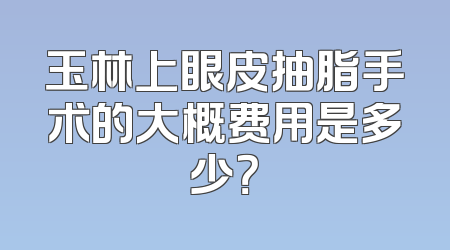 玉林上眼皮抽脂手术的大概费用是多少？
