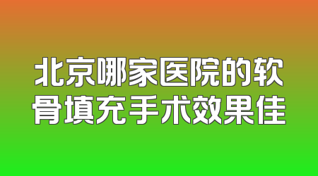 北京哪家医院的软骨填充手术效果佳