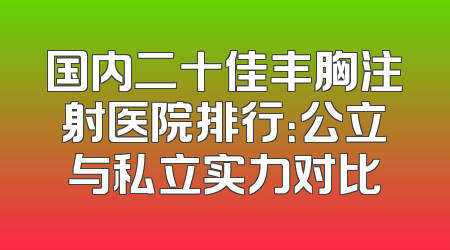国内二十佳丰胸注射医院排行：公立与私立实力对比