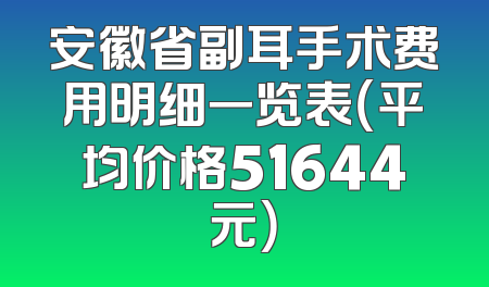 安徽省副耳手术费用明细一览表（平均价格51644元）