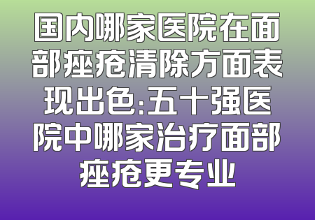 国内哪家医院在面部痤疮清除方面表现出色：五十强医院中哪家治疗面部痤疮更专业