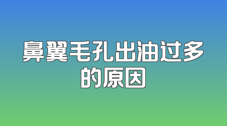 鼻翼毛孔出油过多的原因