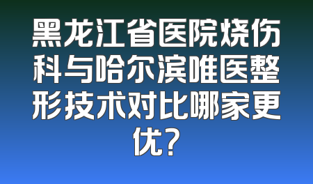 黑龙江省医院烧伤科与哈尔滨唯医整形技术对比哪家更优？