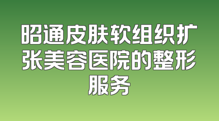 昭通皮肤软组织扩张美容医院的整形服务