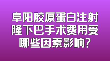 阜阳胶原蛋白注射隆下巴手术费用受哪些因素影响？