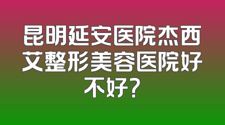 昆明延安医院杰西艾整形美容医院好不好？