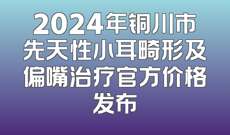 2024年铜川市先天性小耳畸形及偏嘴治疗官方价格发布