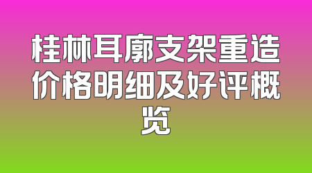 桂林耳廓支架重造价格明细及好评概览