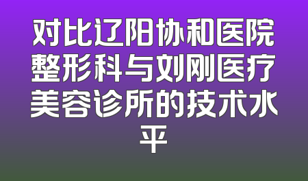 对比辽阳协和医院整形科与刘刚医疗美容诊所的技术水平