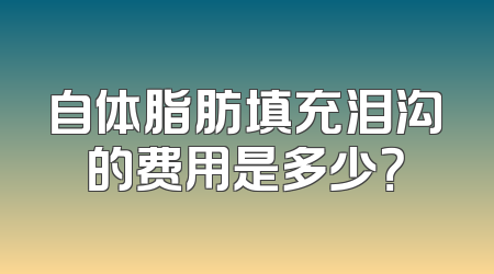 自体脂肪填充泪沟的费用是多少？