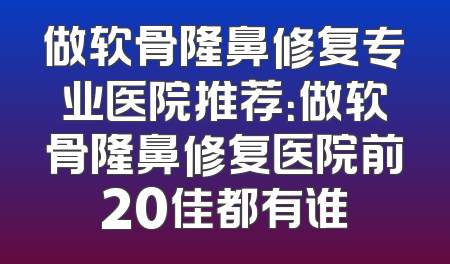 做软骨隆鼻修复专业医院推荐：做软骨隆鼻修复医院前20佳都有谁