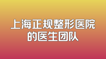 上海正规整形医院的医生团队
