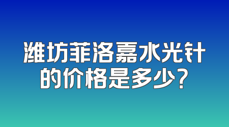 潍坊菲洛嘉水光针的价格是多少？