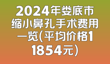 2024年娄底市缩小鼻孔手术费用一览（平均价格11854元）