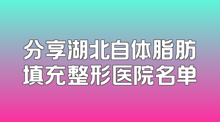 分享湖北自体脂肪填充整形医院名单