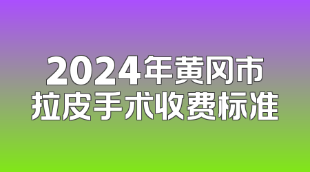 2024年黄冈市拉皮手术收费标准