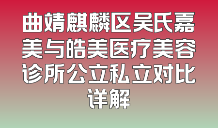 曲靖麒麟区吴氏嘉美与皓美医疗美容诊所公立私立对比详解