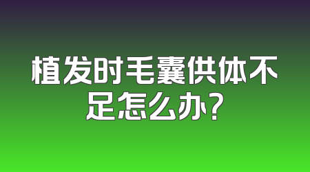植发时毛囊供体不足怎么办？