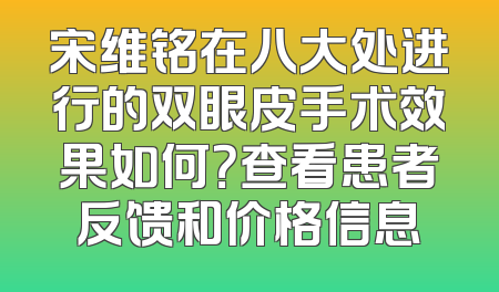 宋维铭在八大处进行的双眼皮手术效果如何？查看患者反馈和价格信息