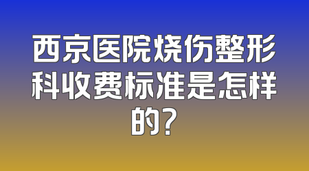 西京医院烧伤整形科收费标准是怎样的？