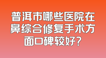 普洱市哪些医院在鼻综合修复手术方面口碑较好？