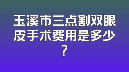 玉溪市三点割双眼皮手术费用是多少？