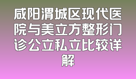 咸阳渭城区现代医院与美立方整形门诊公立私立比较详解