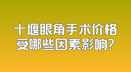 十堰眼角手术价格受哪些因素影响？