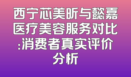 西宁芯美昕与懿嘉医疗美容服务对比：消费者真实评价分析