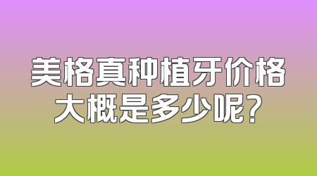 美格真种植牙价格大概是多少呢？