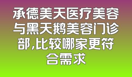 承德美天医疗美容与黑天鹅美容门诊部，比较哪家更符合需求