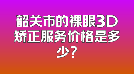 韶关市的裸眼3D矫正服务价格是多少？