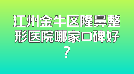 江州金牛区隆鼻整形医院哪家口碑好？