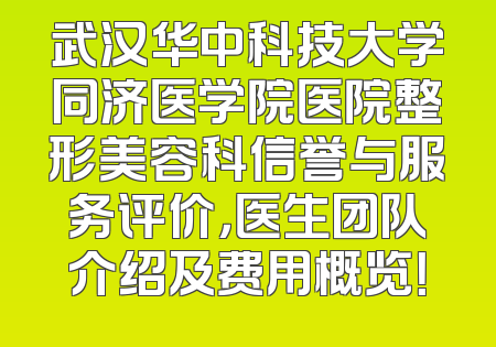 武汉华中科技大学同济医学院医院整形美容科信誉与服务评价，医生团队介绍及费用概览！