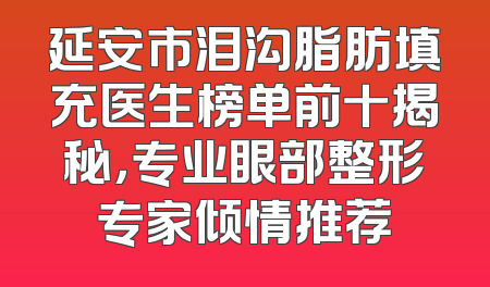 延安市泪沟脂肪填充医生榜单前十揭秘，专业眼部整形专家倾情推荐