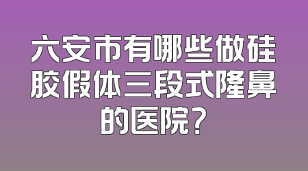 六安市有哪些做硅胶假体三段式隆鼻的医院？